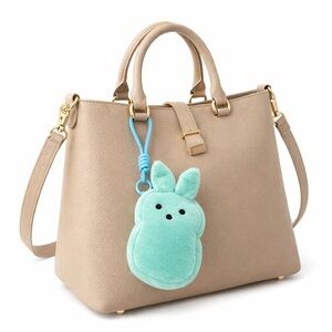 Cute Teal Peep Bunny Bag Charm Mini Coin Purse Keychain 5.5” Plush - NEW